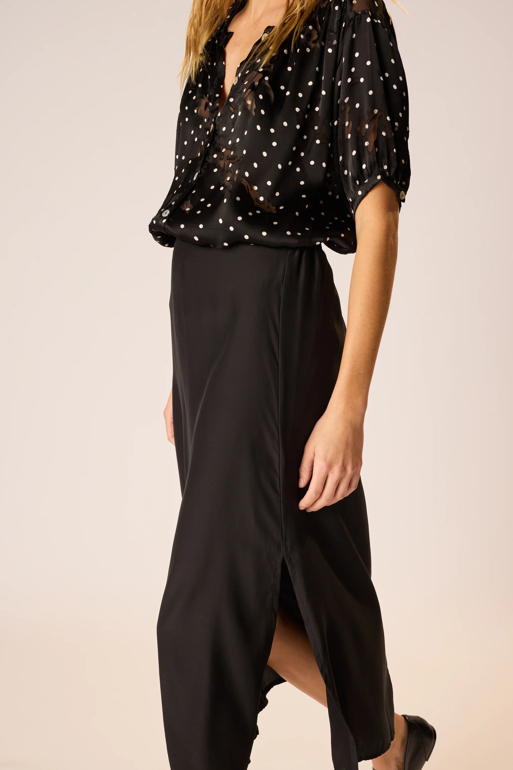Natalie Martin Anita Skirt - Black Silk
