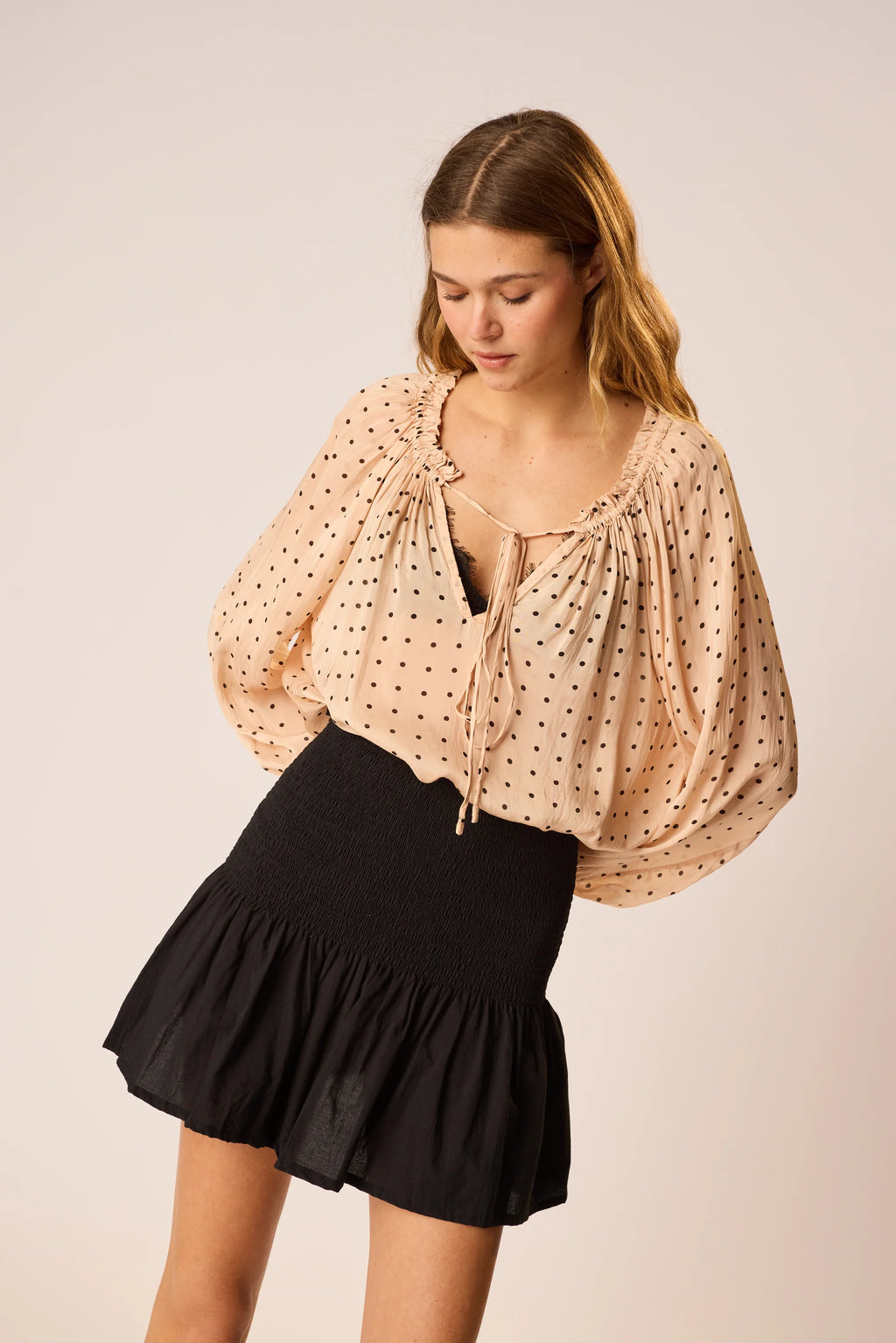 Natalie Martin Ashley Top - Polka Dot Creama