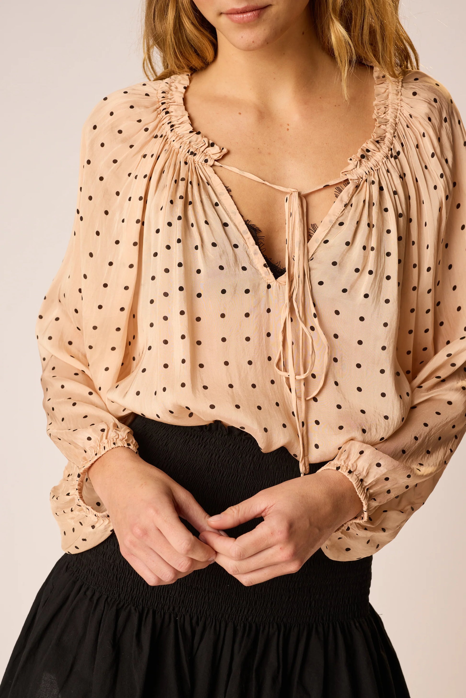 Natalie Martin Ashley Top - Polka Dot Creama