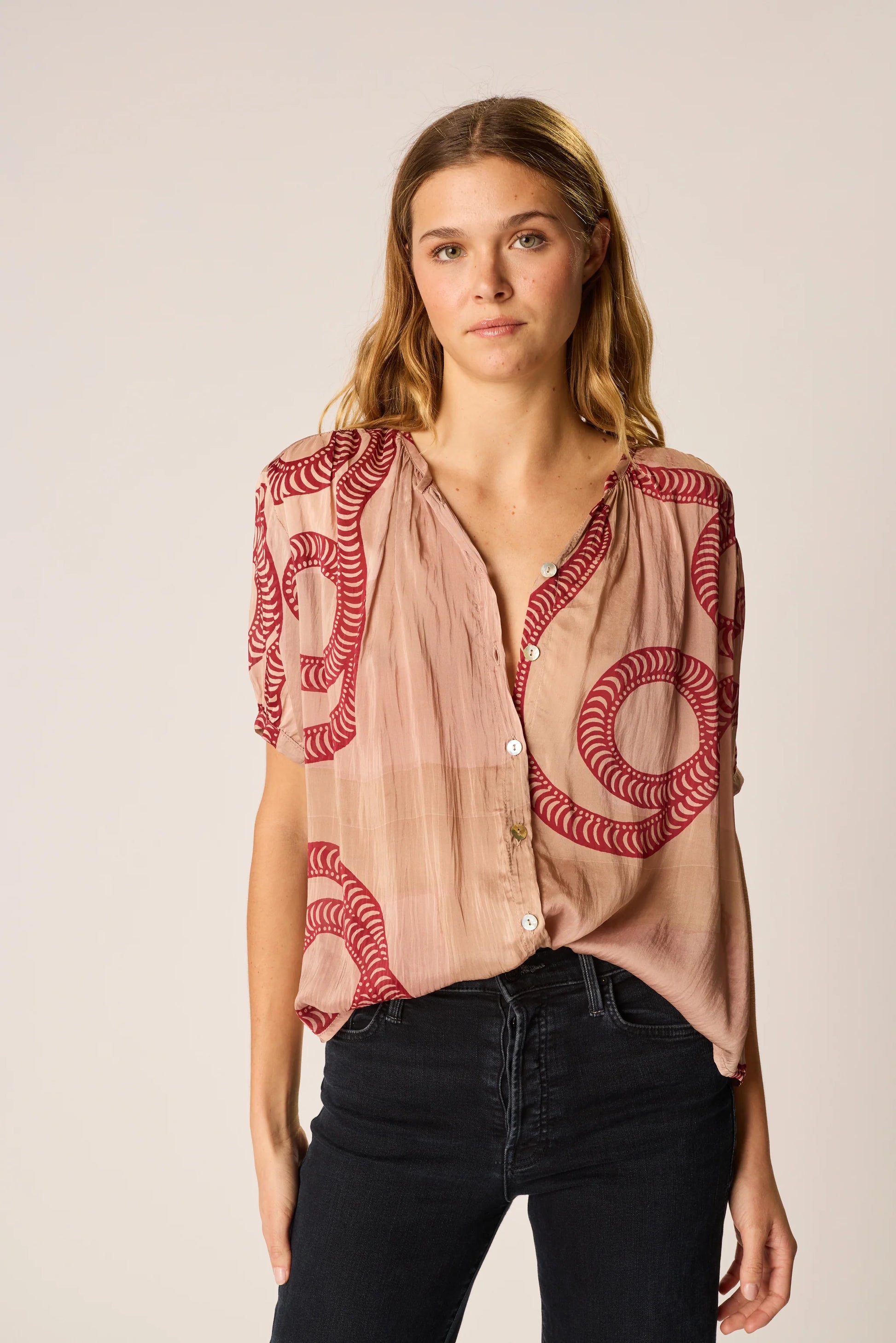 Natalie Martine Violet Top - Ament Snake Bone