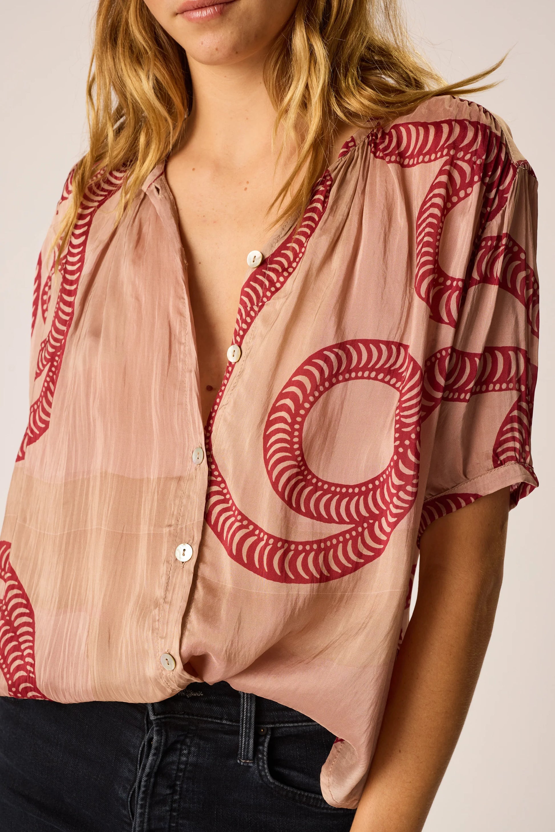 Natalie Martine Violet Top - Ament Snake Bone