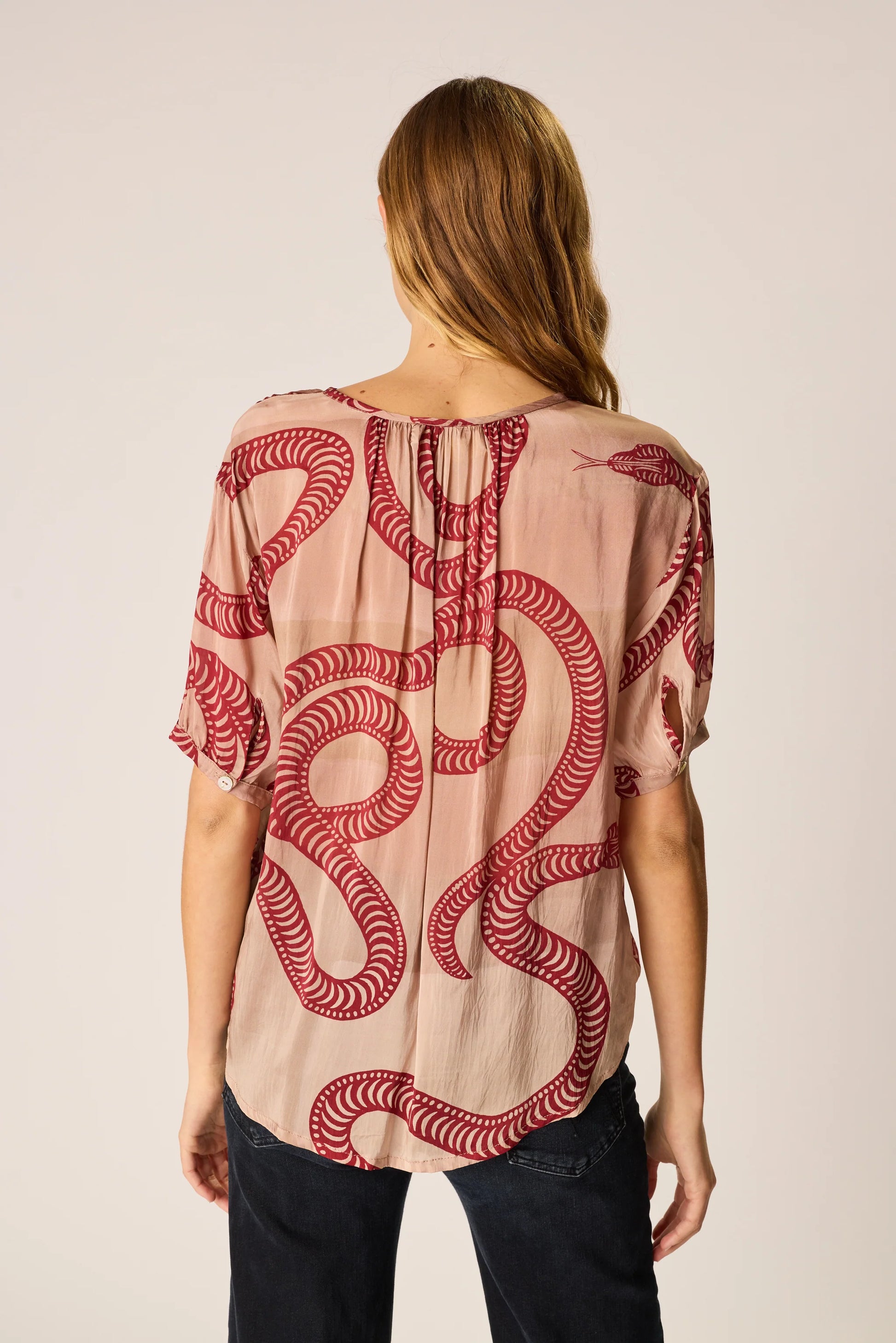 Natalie Martine Violet Top - Ament Snake Bone