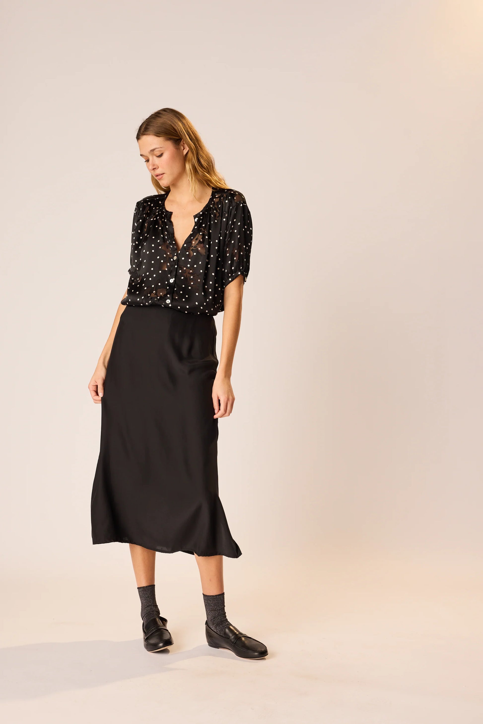 Natalie Martin Anita Skirt - Black Silk