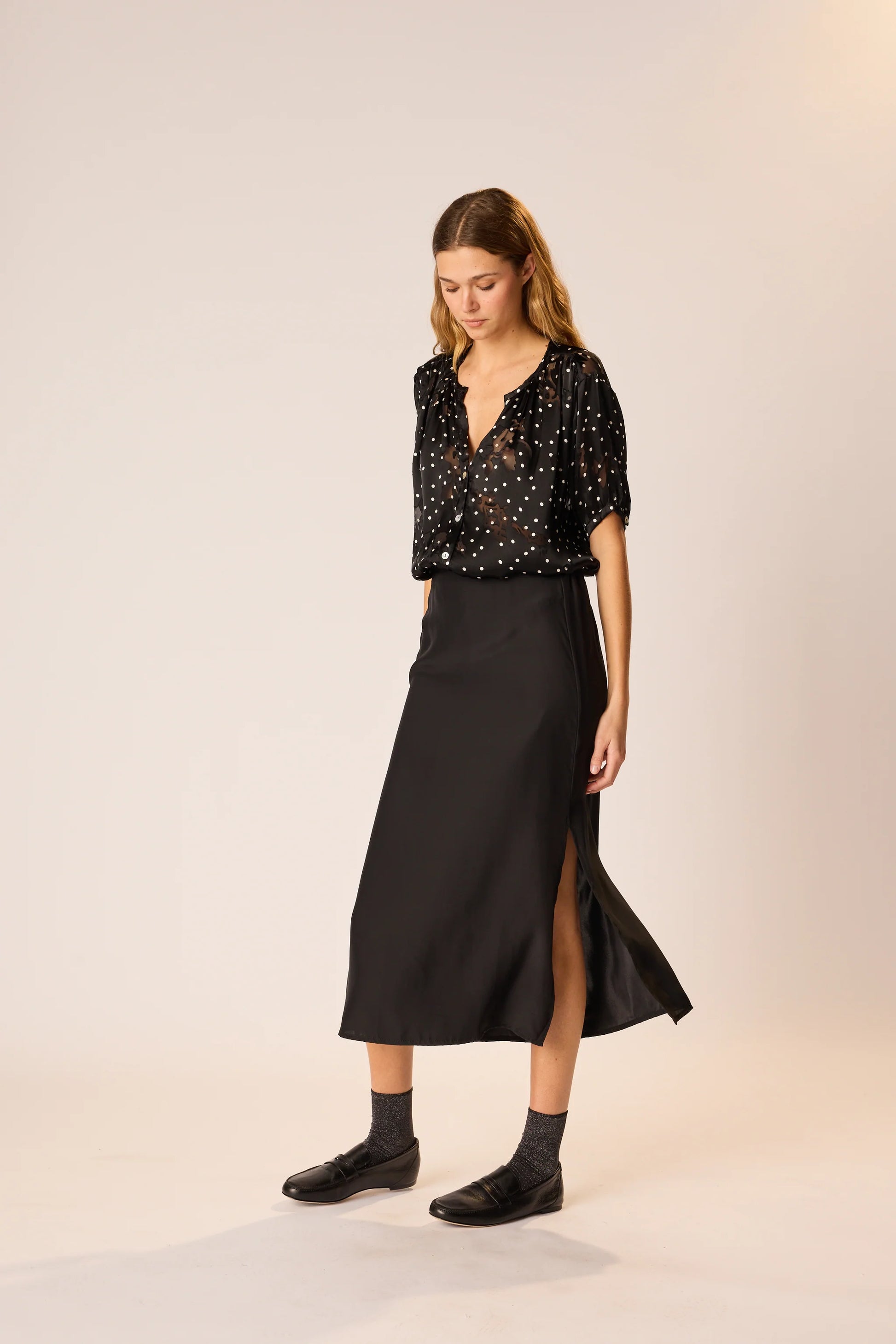Natalie Martin Anita Skirt - Black Silk