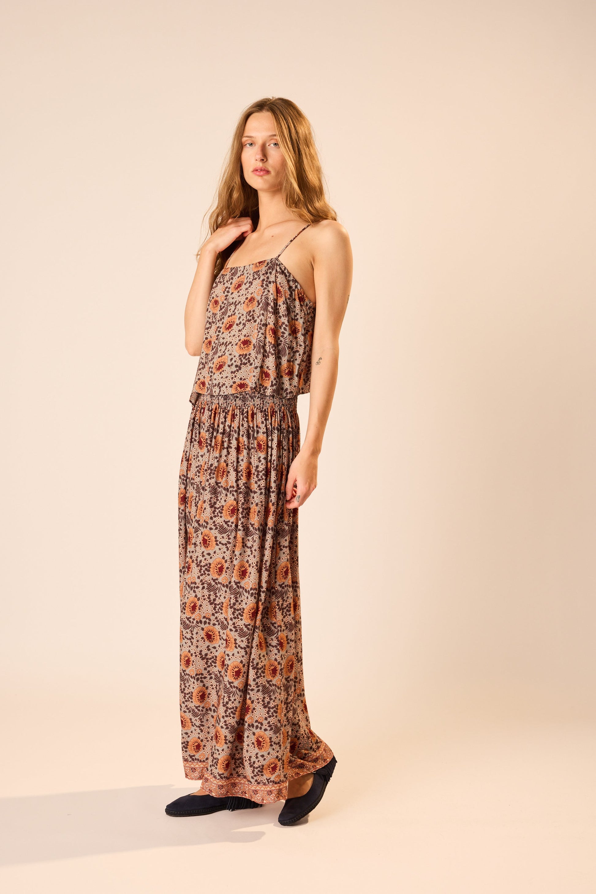 Natalie Martin Bella Skirt - Vintage Flowers Slate