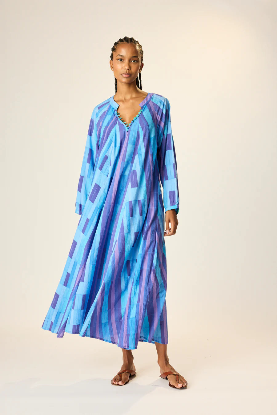Natalie Martin Fiore Maxi  - Sea Glass Cotton Blue