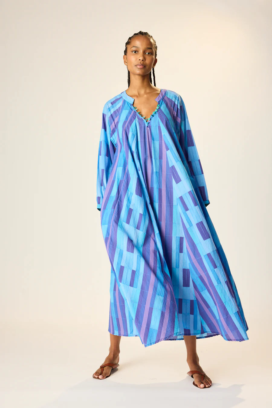 Natalie Martin Fiore Maxi  - Sea Glass Cotton Blue