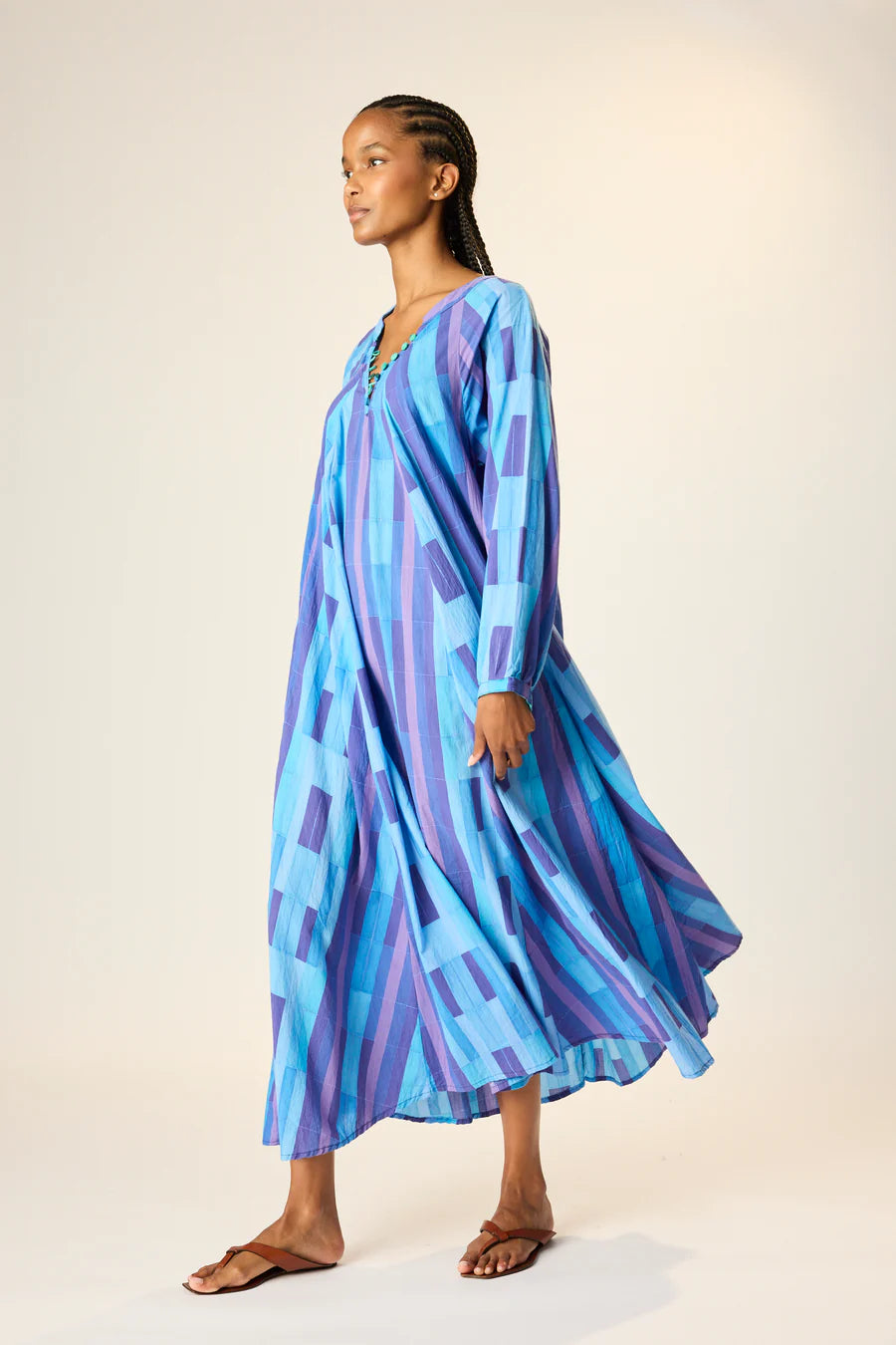 Natalie Martin Fiore Maxi  - Sea Glass Cotton Blue