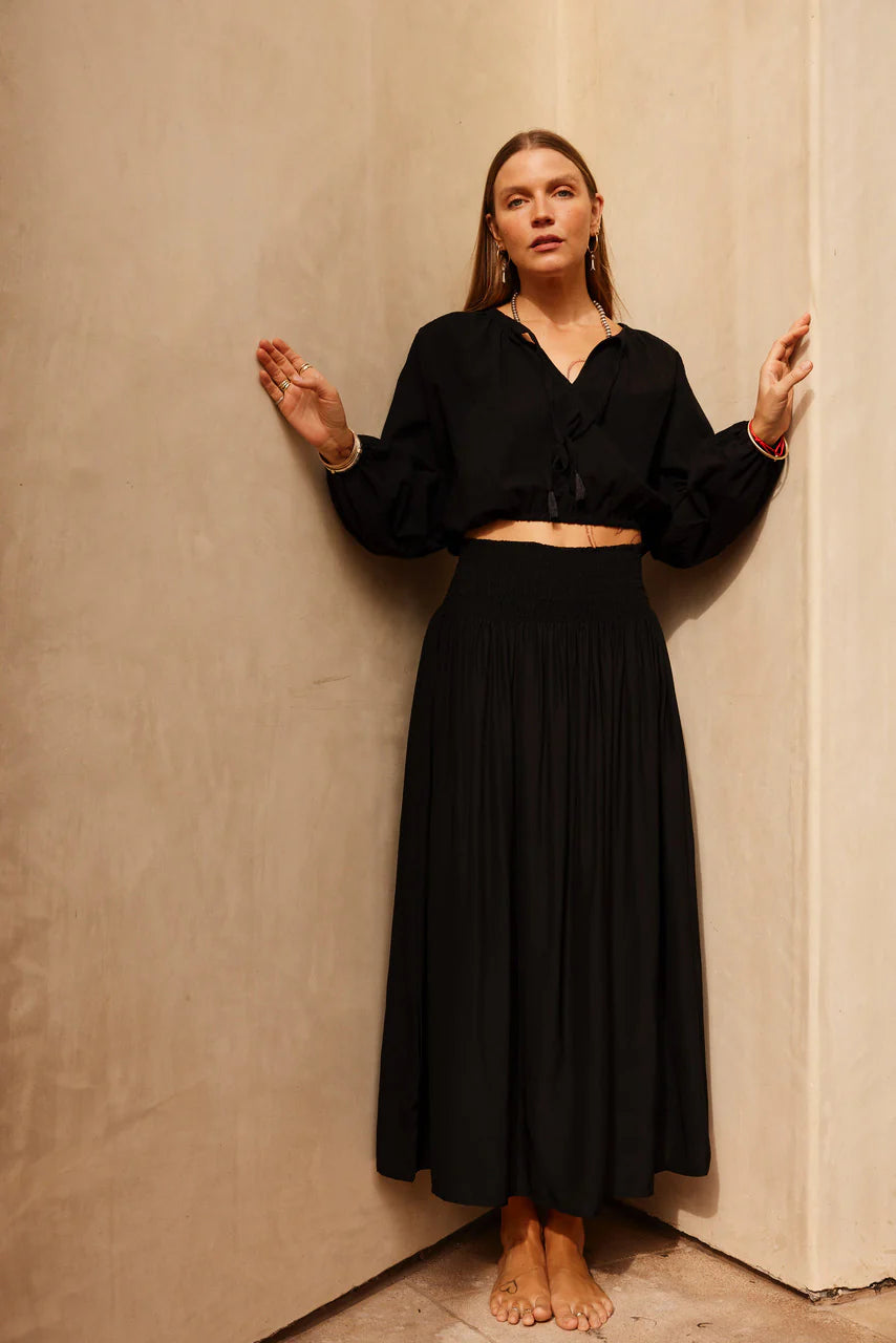 Natalie Martin Bella Skirt - Black Silk