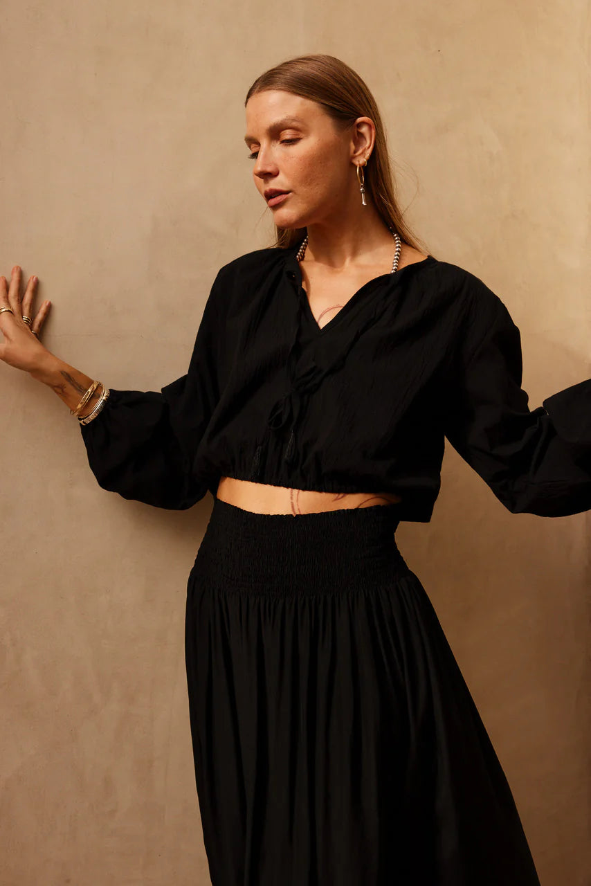 Natalie Martin Bella Skirt - Black Silk