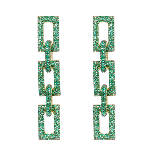 Nickho Rey Flat Block Earring - Emerald