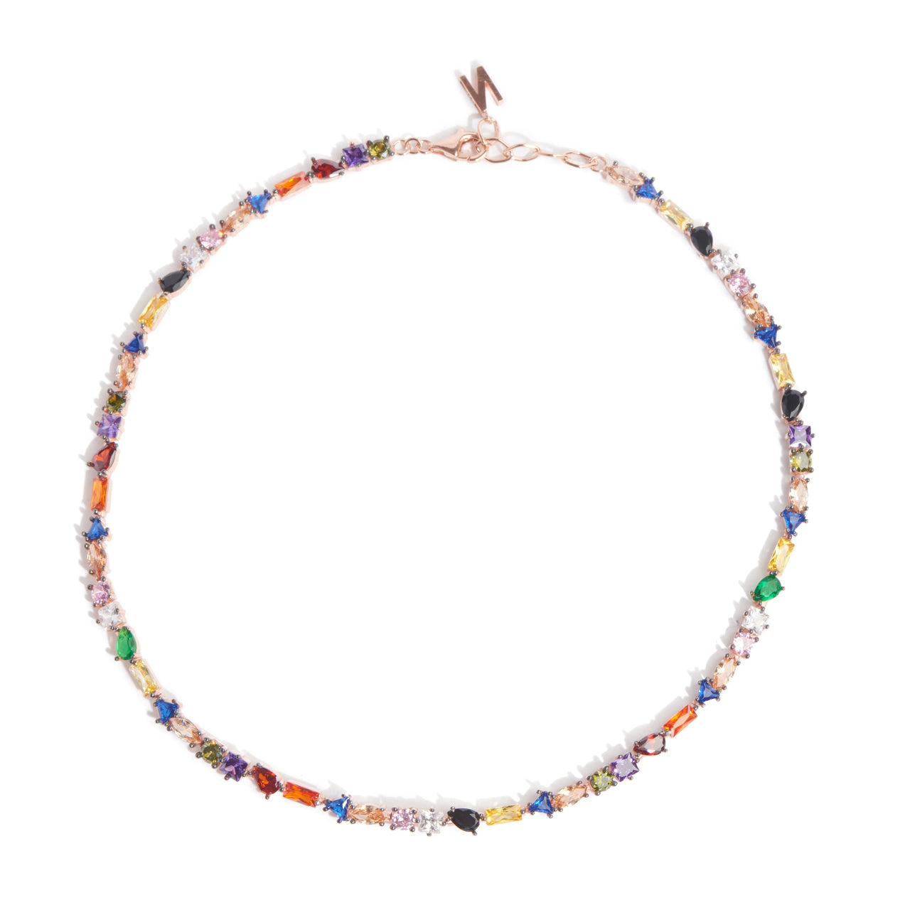 Nickho Rey Gold Julie Necklace with Multicolored Stones