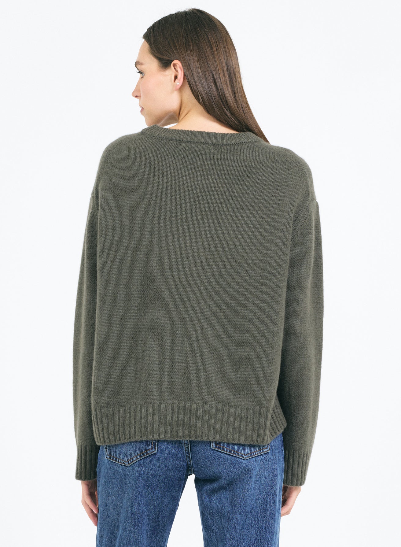 One Grey Day Aster Cashmere Pullover - Fir