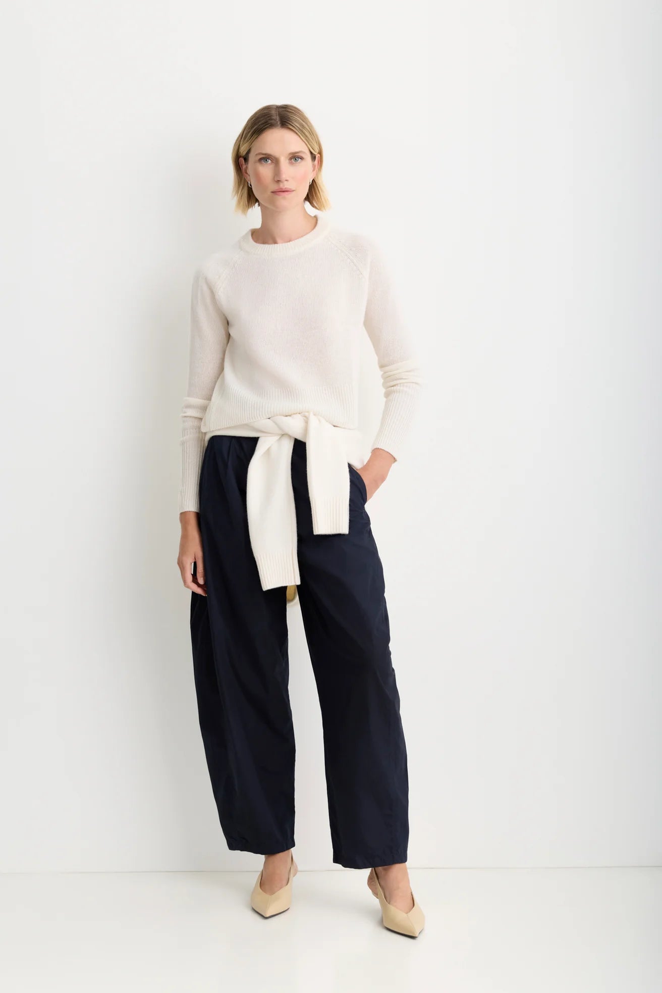 One Grey Day Blakely Cashmere Crewneck - Ivory