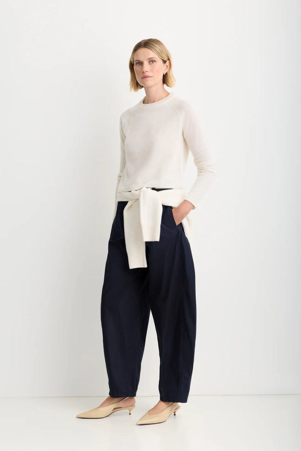 One Grey Day Blakely Cashmere Crewneck - Ivory