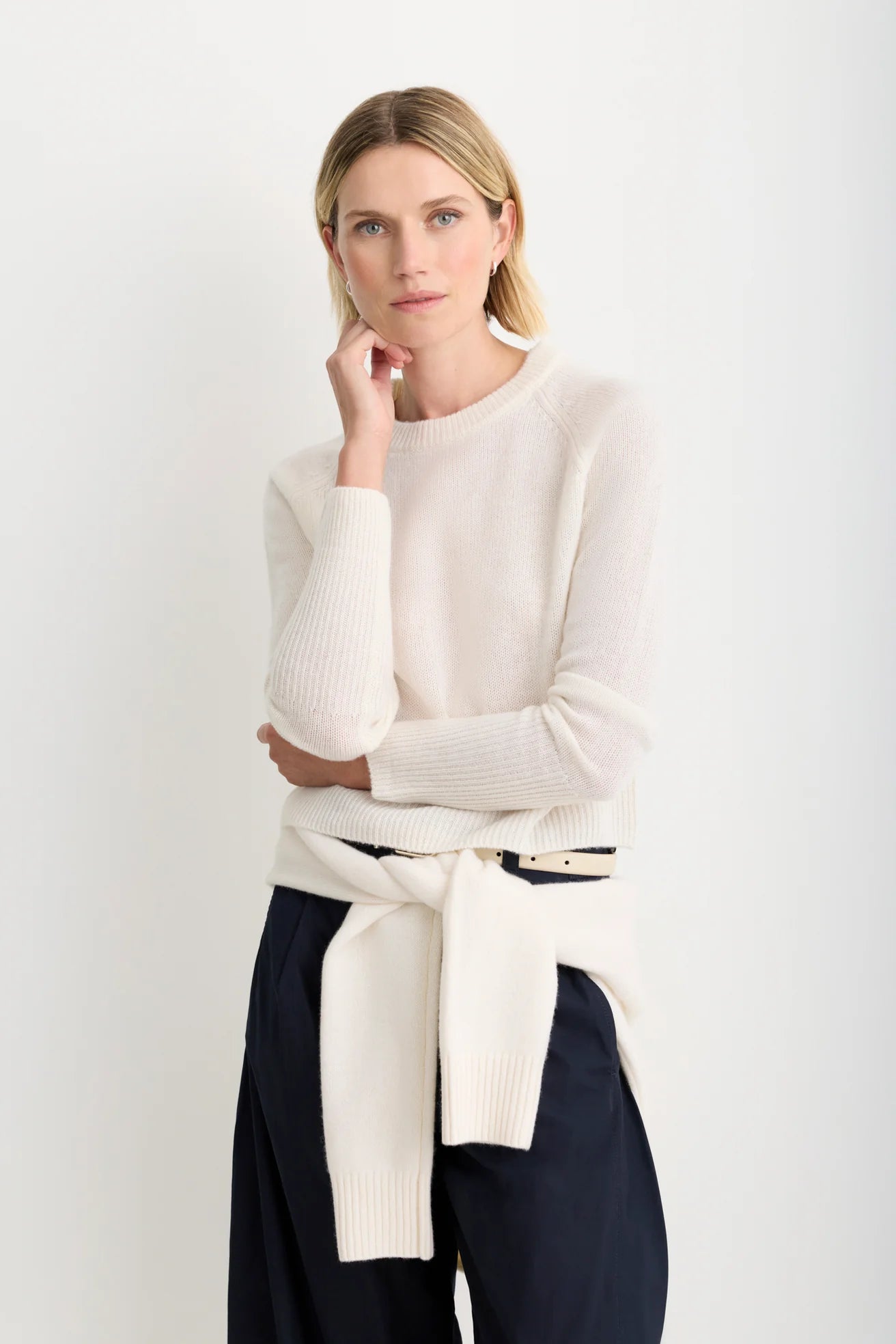 One Grey Day Blakely Cashmere Crewneck - Ivory
