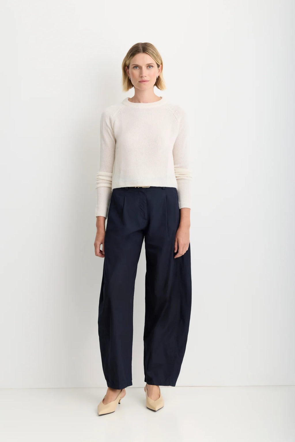 One Grey Day Blakely Cashmere Crewneck - Ivory