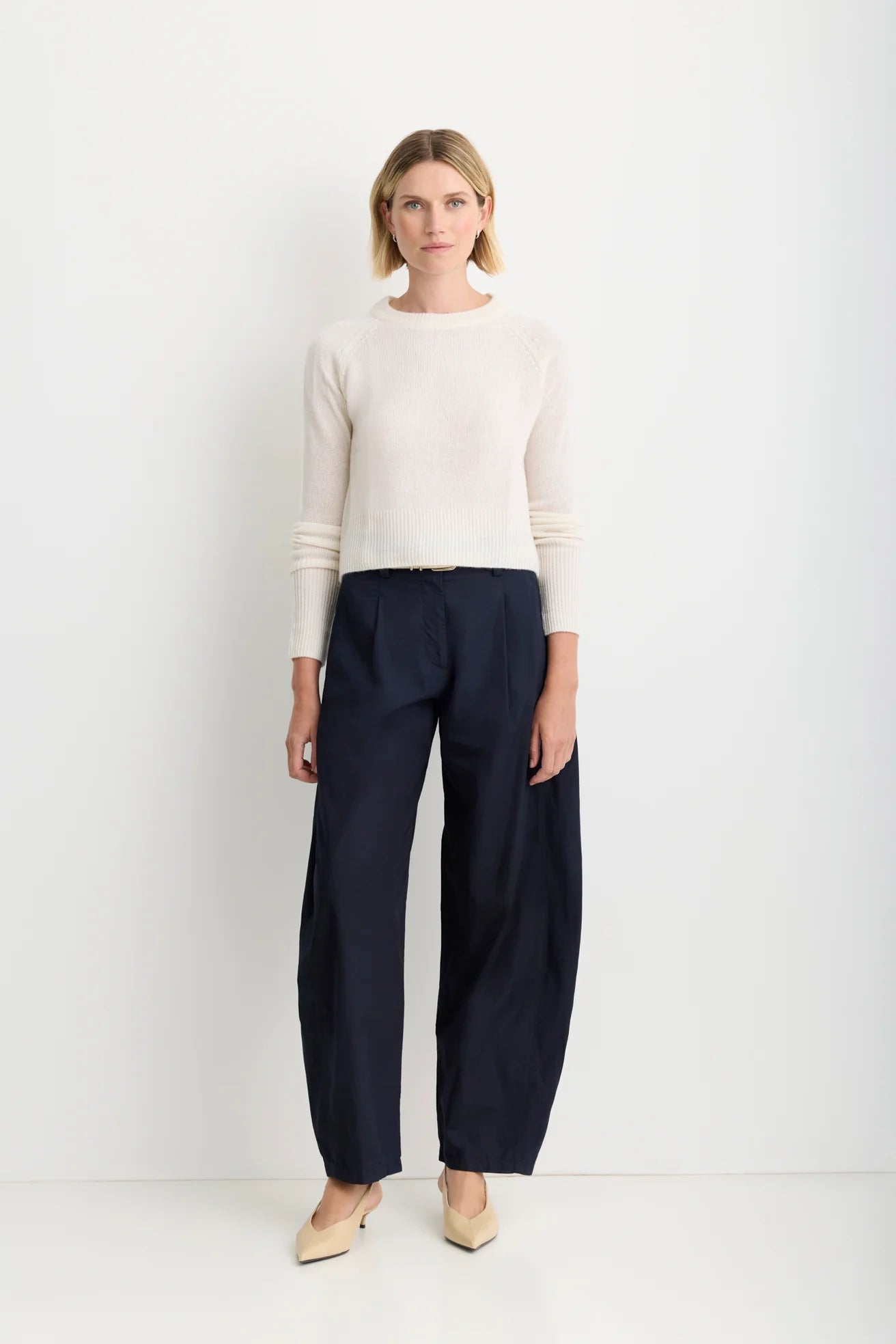 One Grey Day Blakely Cashmere Crewneck - Ivory