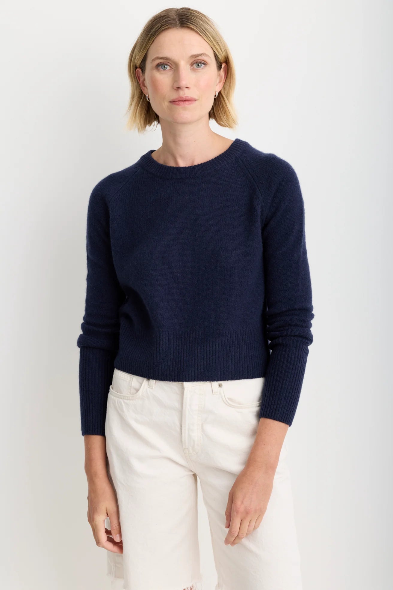 One Grey Day Blakely Cashmere Crewneck - Navy