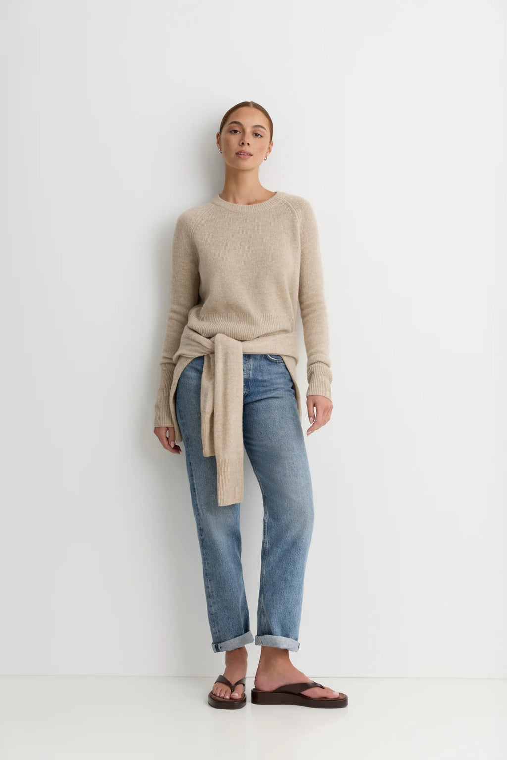 One Grey Day Blakely Cashmere Crewneck - Oat