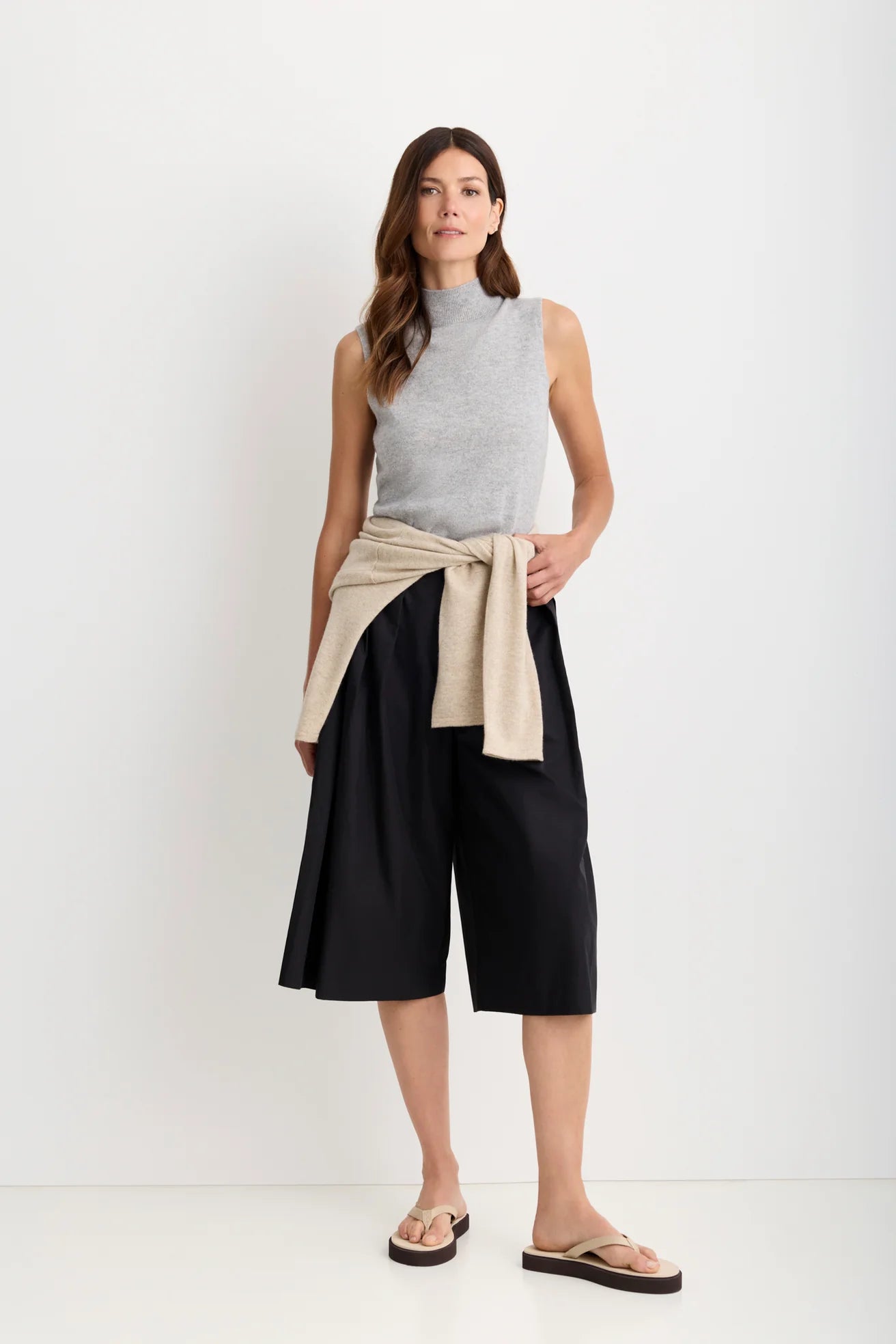 One Grey Day Amari Cashmere Tank - Heather Grey