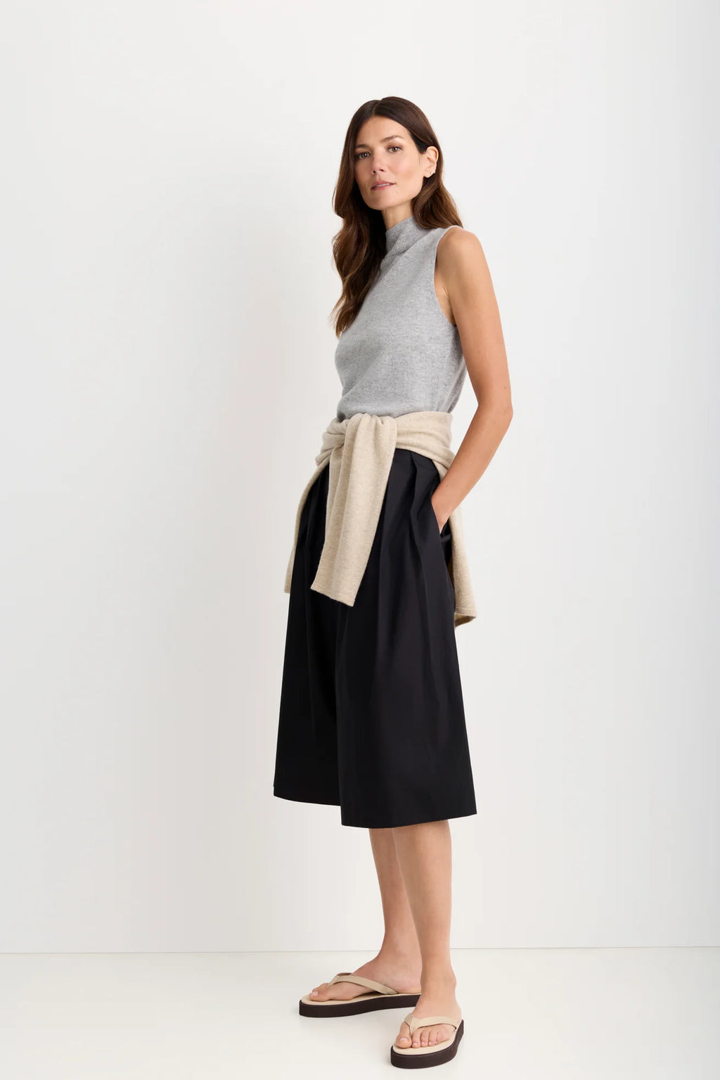 One Grey Day Amari Cashmere Tank - Heather Grey