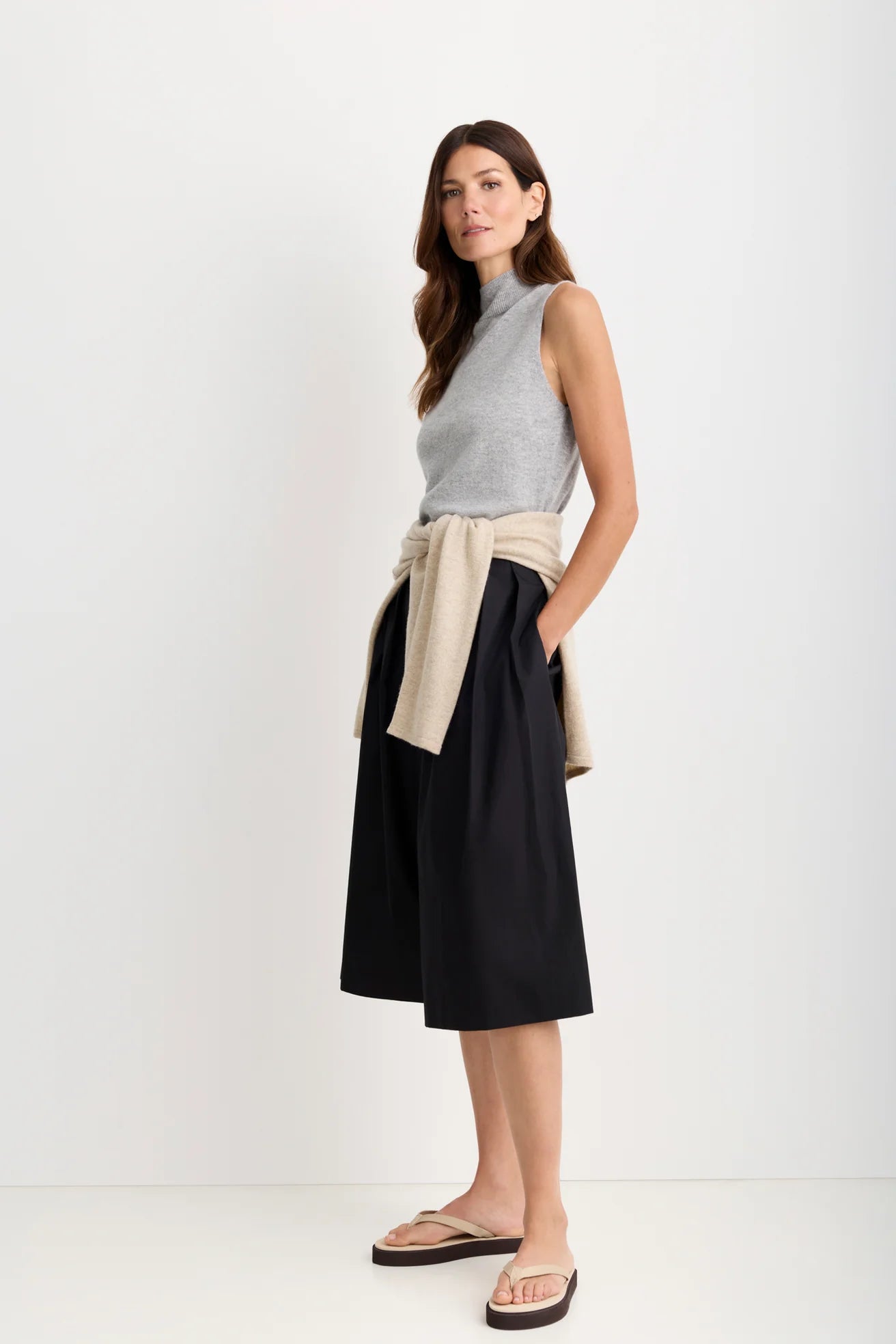 One Grey Day Amari Cashmere Tank - Heather Grey