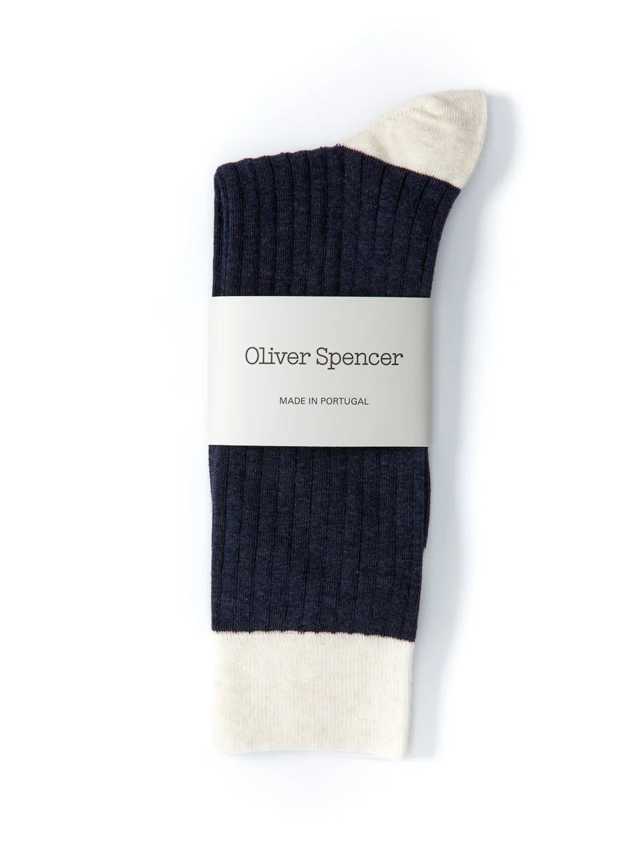 Oliver Spencer Miller Socks - Bridge Navy