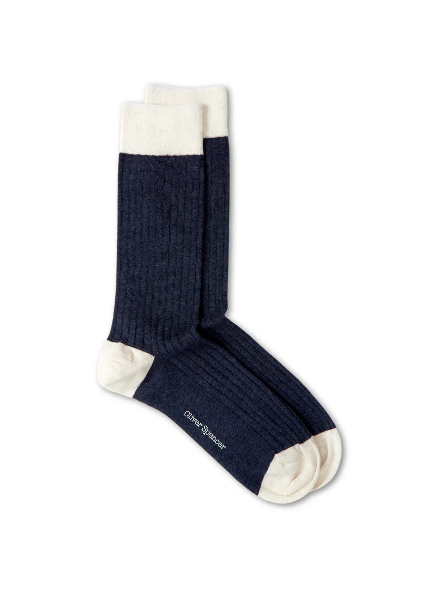 Oliver Spencer Miller Socks - Bridge Navy