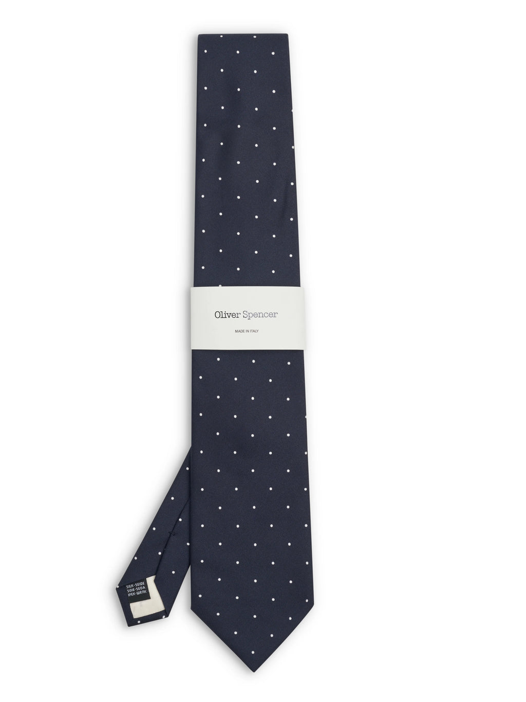 Oliver Spencer Tie Spot Navy