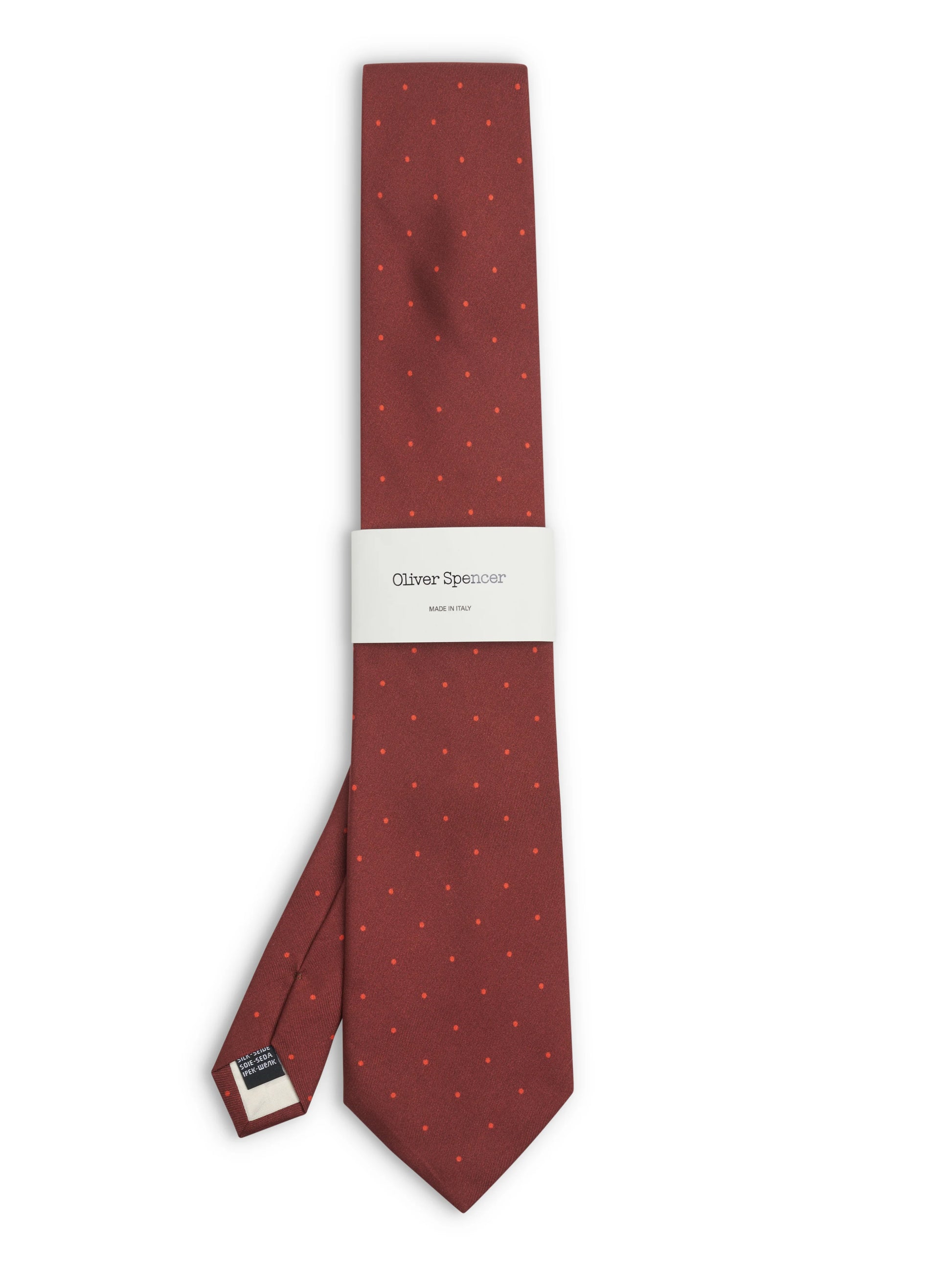 Oliver Spencer Tie Spot Red