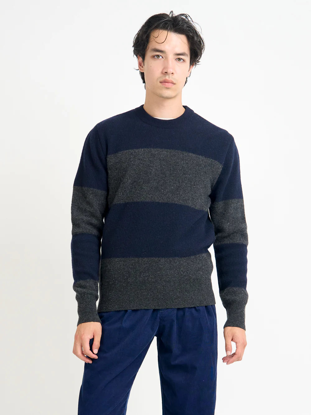 Oliver Spencer Blenheim Jumper - Paxton Navy/Charcoal