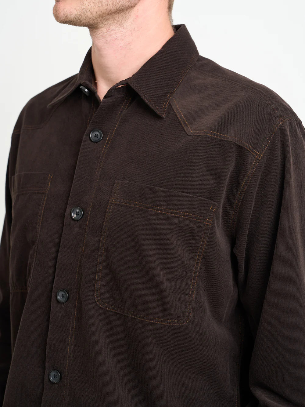 Oliver Spencer Quito Shirt Mersey Cord Brown