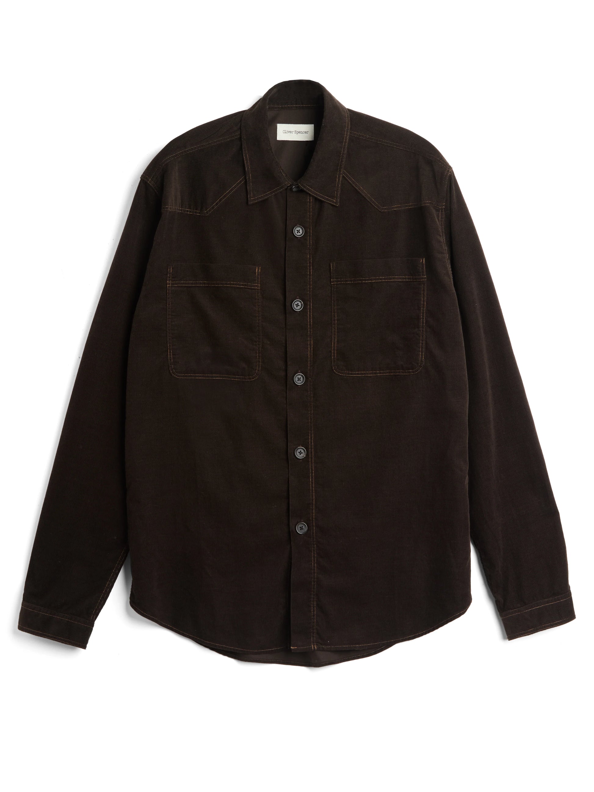 Oliver Spencer Quito Shirt Mersey Cord Brown