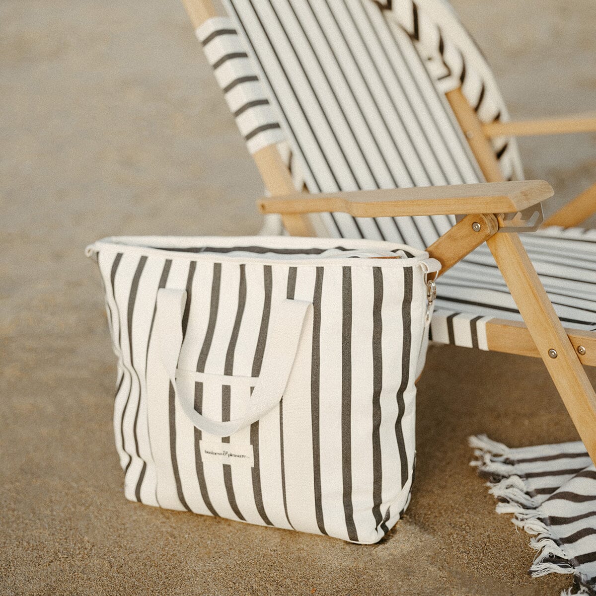 Business & Pleasure Co. The Cooler Tote Bag - Monaco Black Stripe