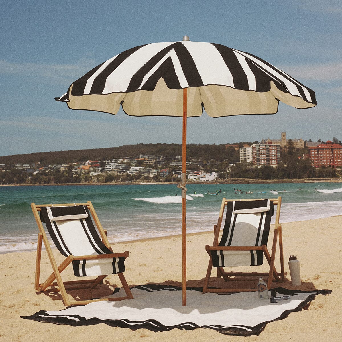 Business & Pleasure Co. The Premium Beach Umbrella - Coco Republic - Black White