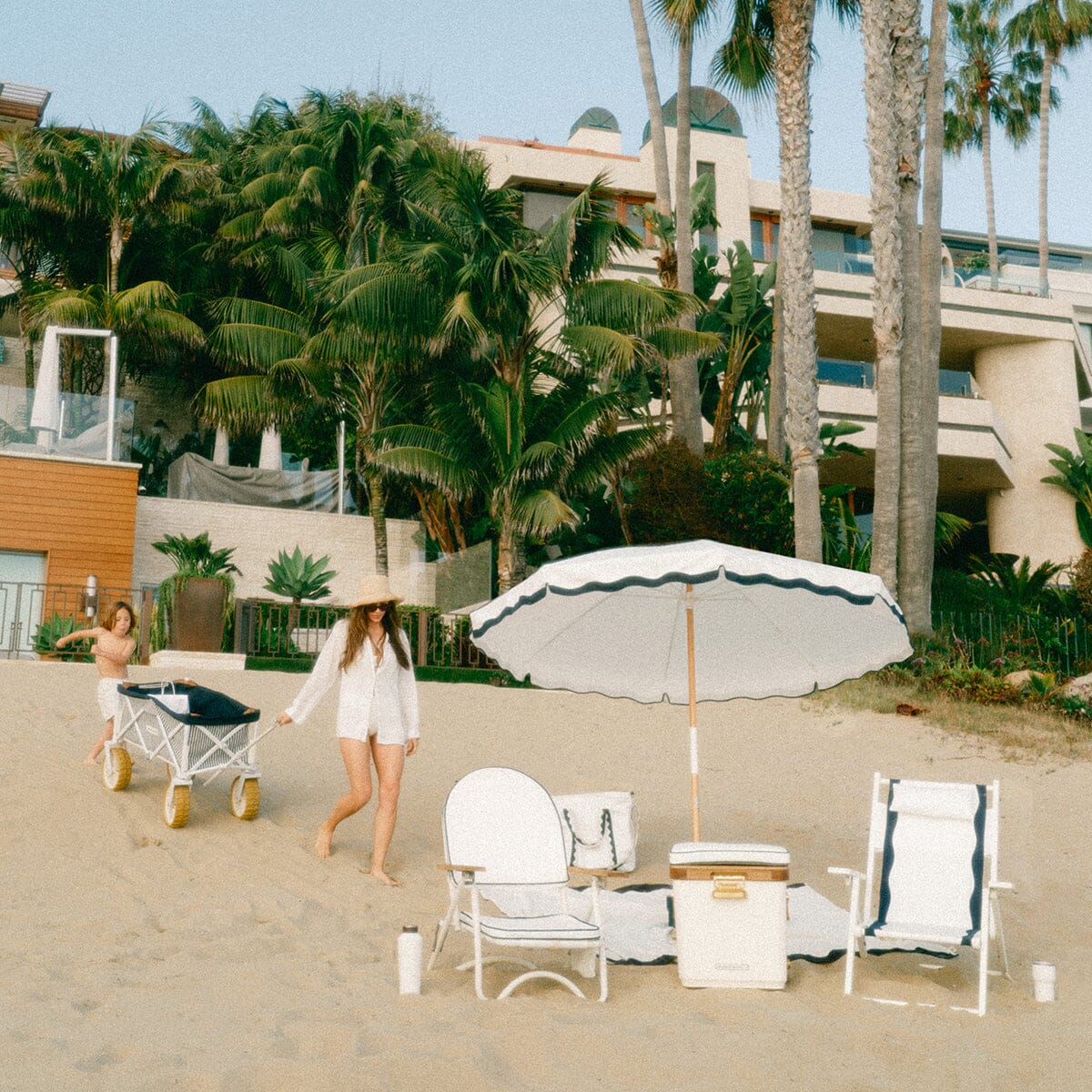 Business & Pleasure Co. The Amalfi Umbrella - Rivie White