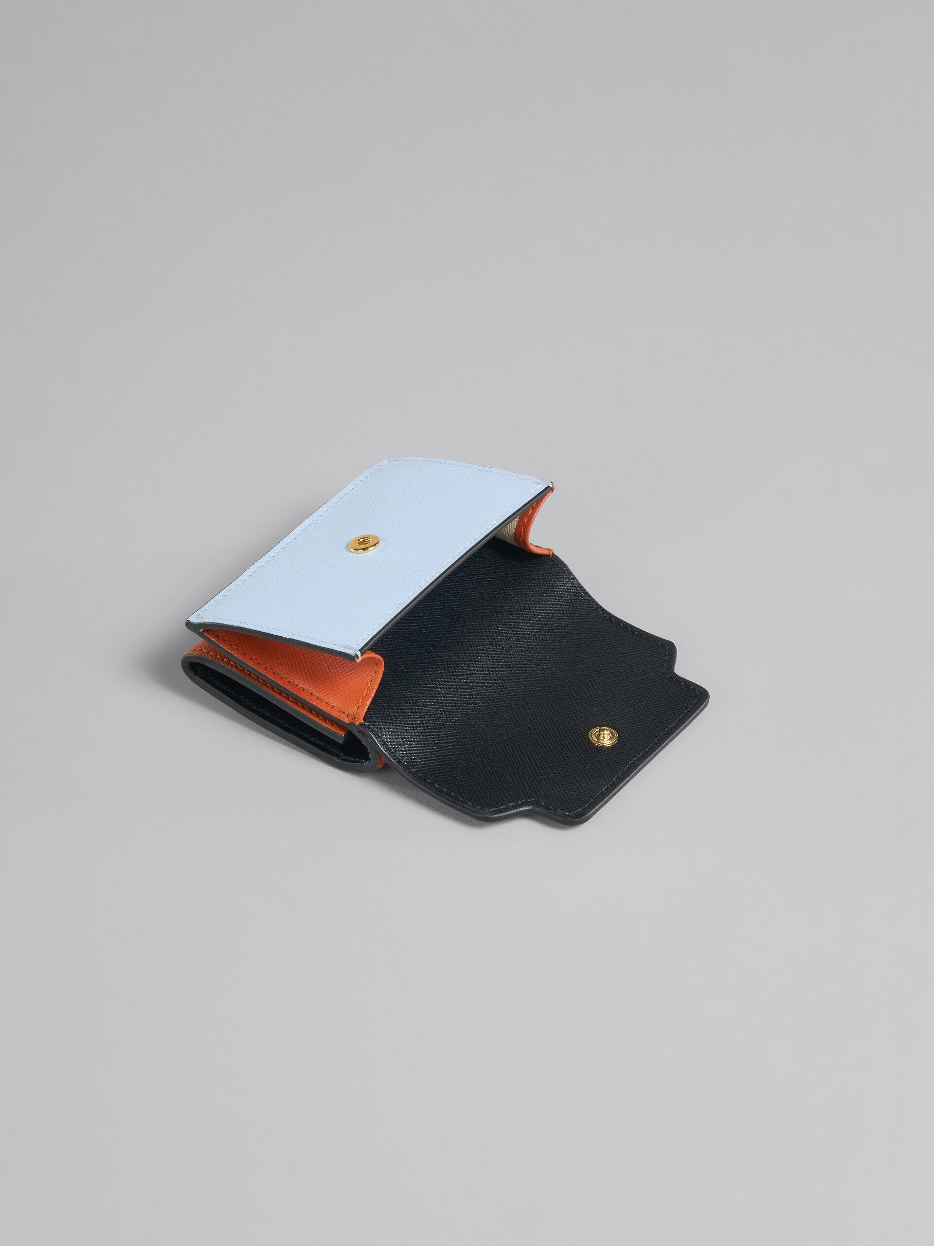 Marni Leather Trifold Wallet - Blue/Black/orange