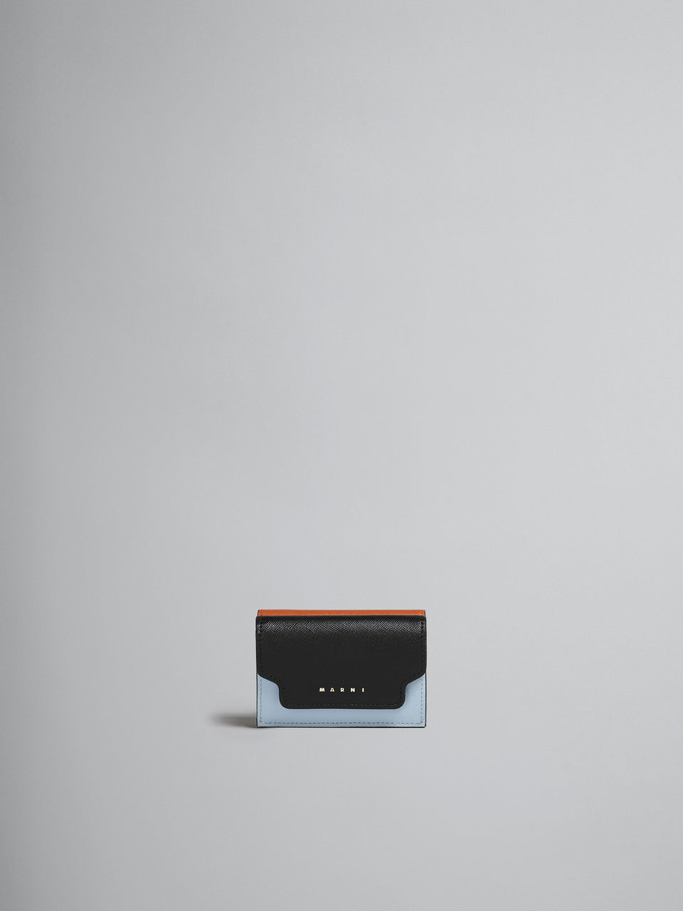 Marni Leather Trifold Wallet - Blue/Black/orange
