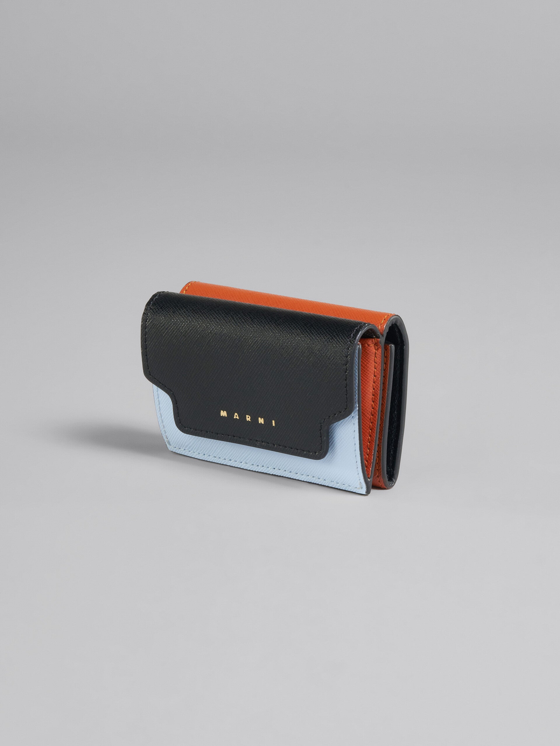 Marni Leather Trifold Wallet - Blue/Black/orange