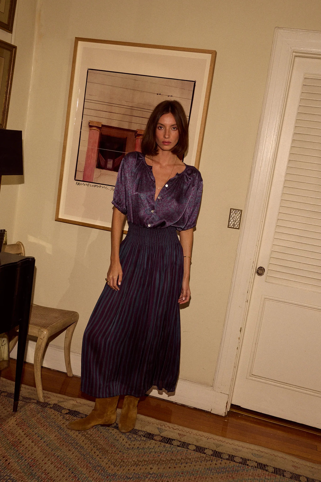 Natalie Martin Violet Top - Heritage Floral Amethyst