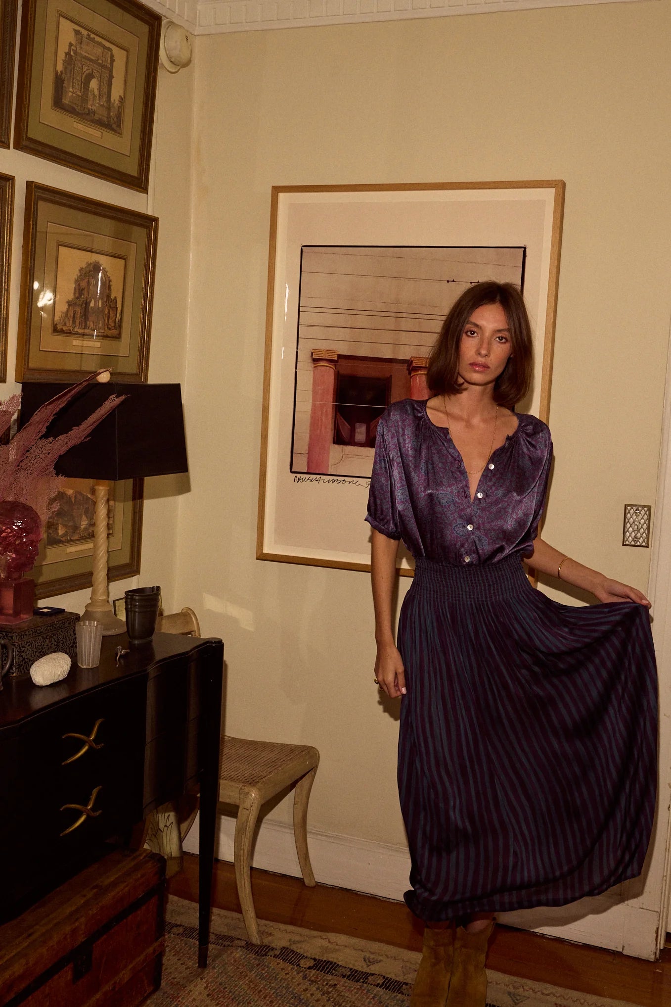 Natalie Martin Violet Top - Heritage Floral Amethyst