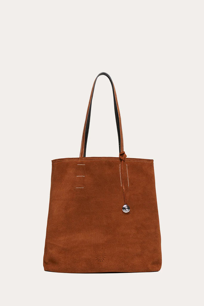 Liffner Paper Tote Saddle Brown Suede