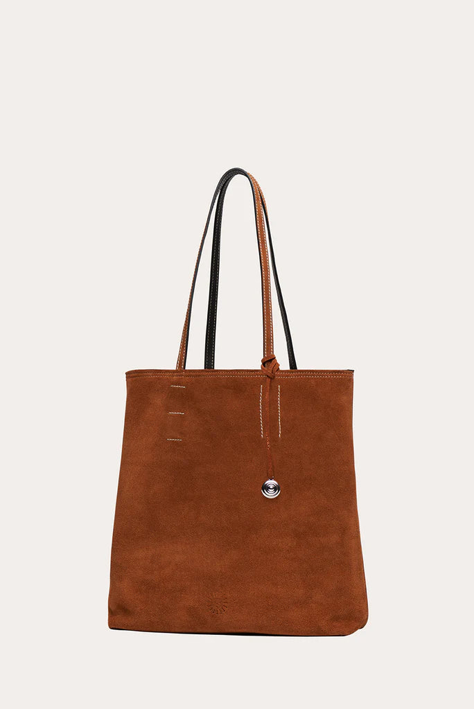 Liffner Paper Tote Saddle Brown Suede