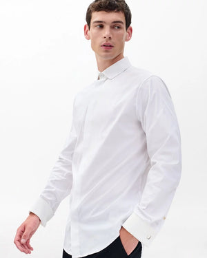 Rag & Bone Patrick Poplin Tuxedo Shirt - White