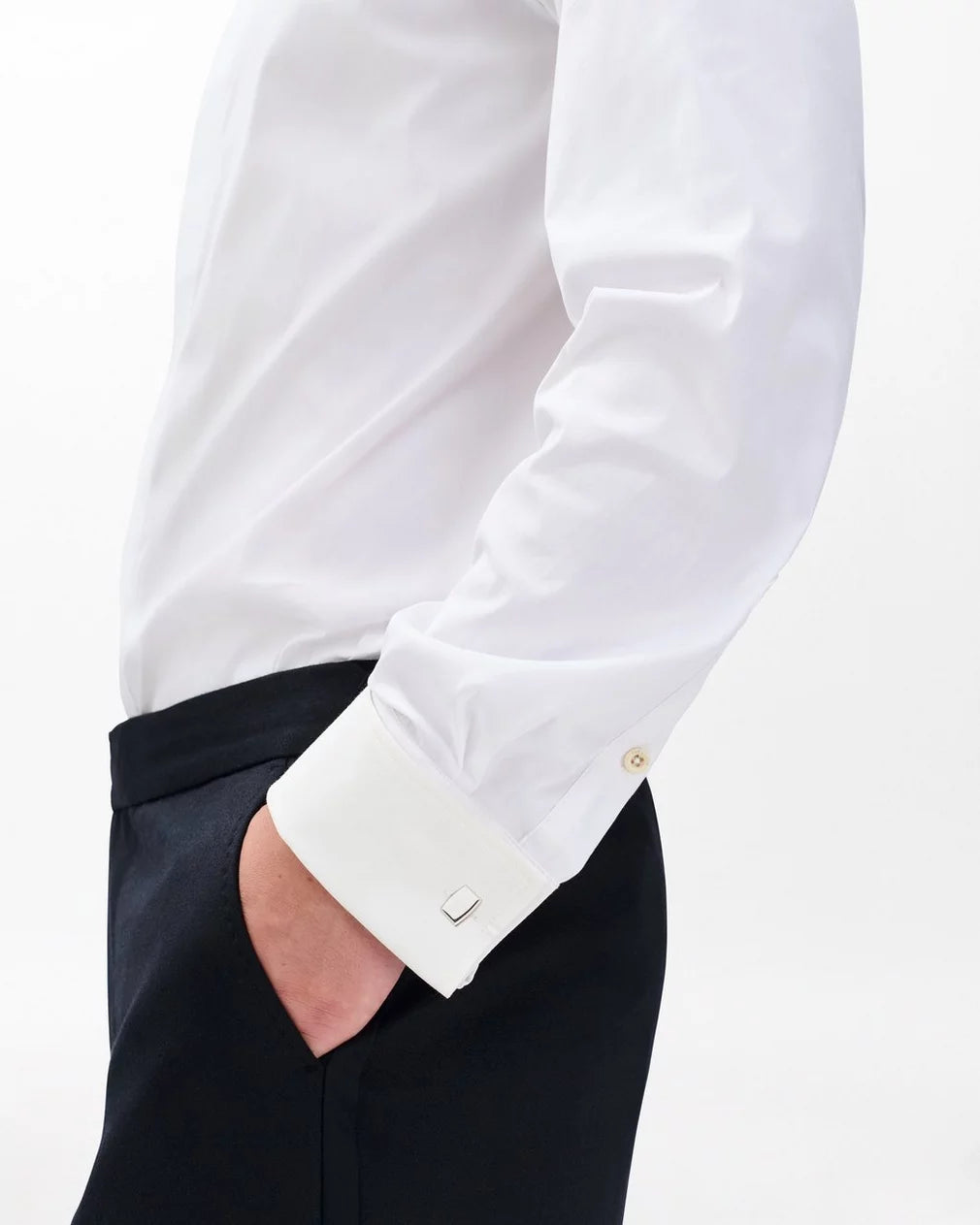 Rag & Bone Patrick Poplin Tuxedo Shirt - White
