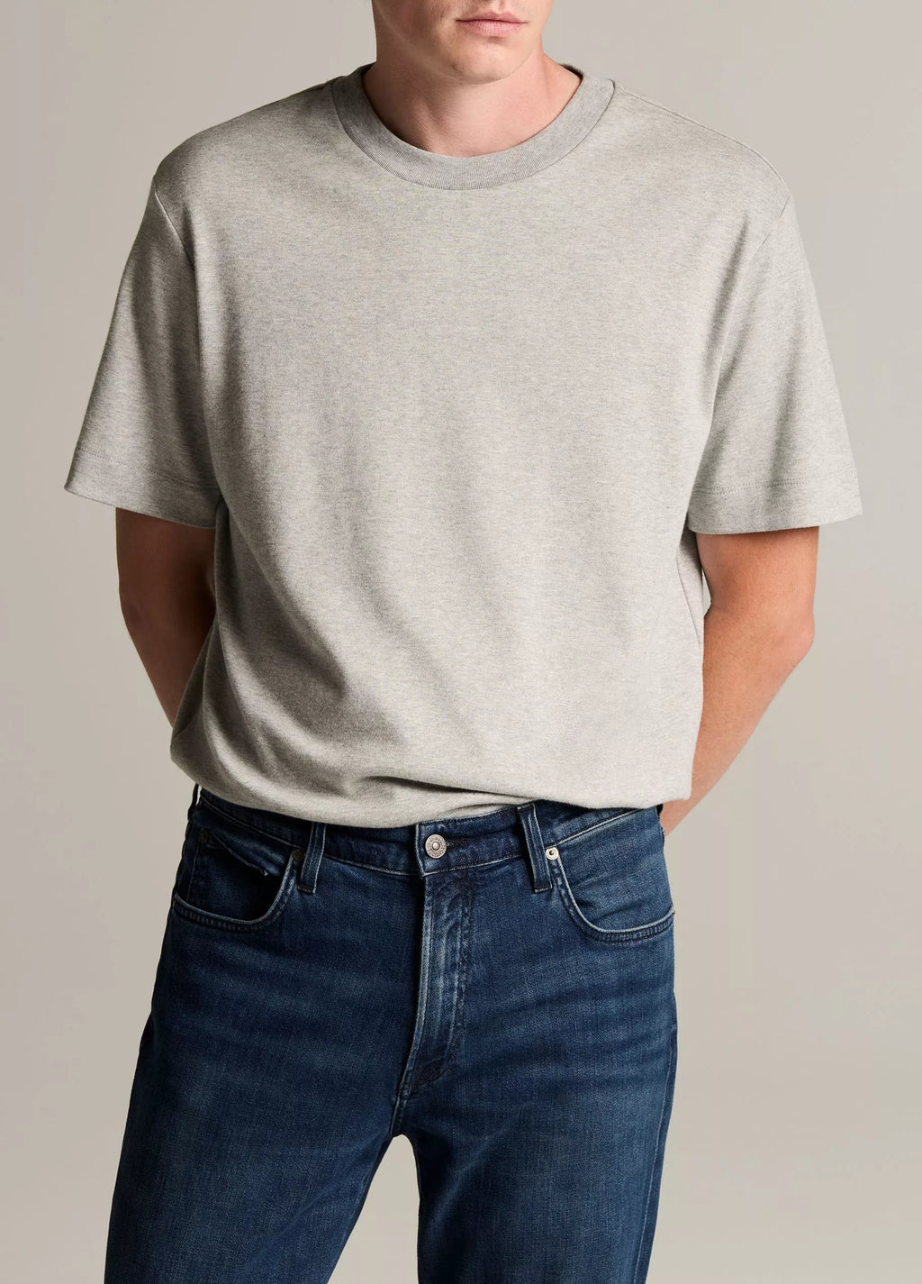 Vince Peached Cotton Jersey T-Shirt - Heather Grey