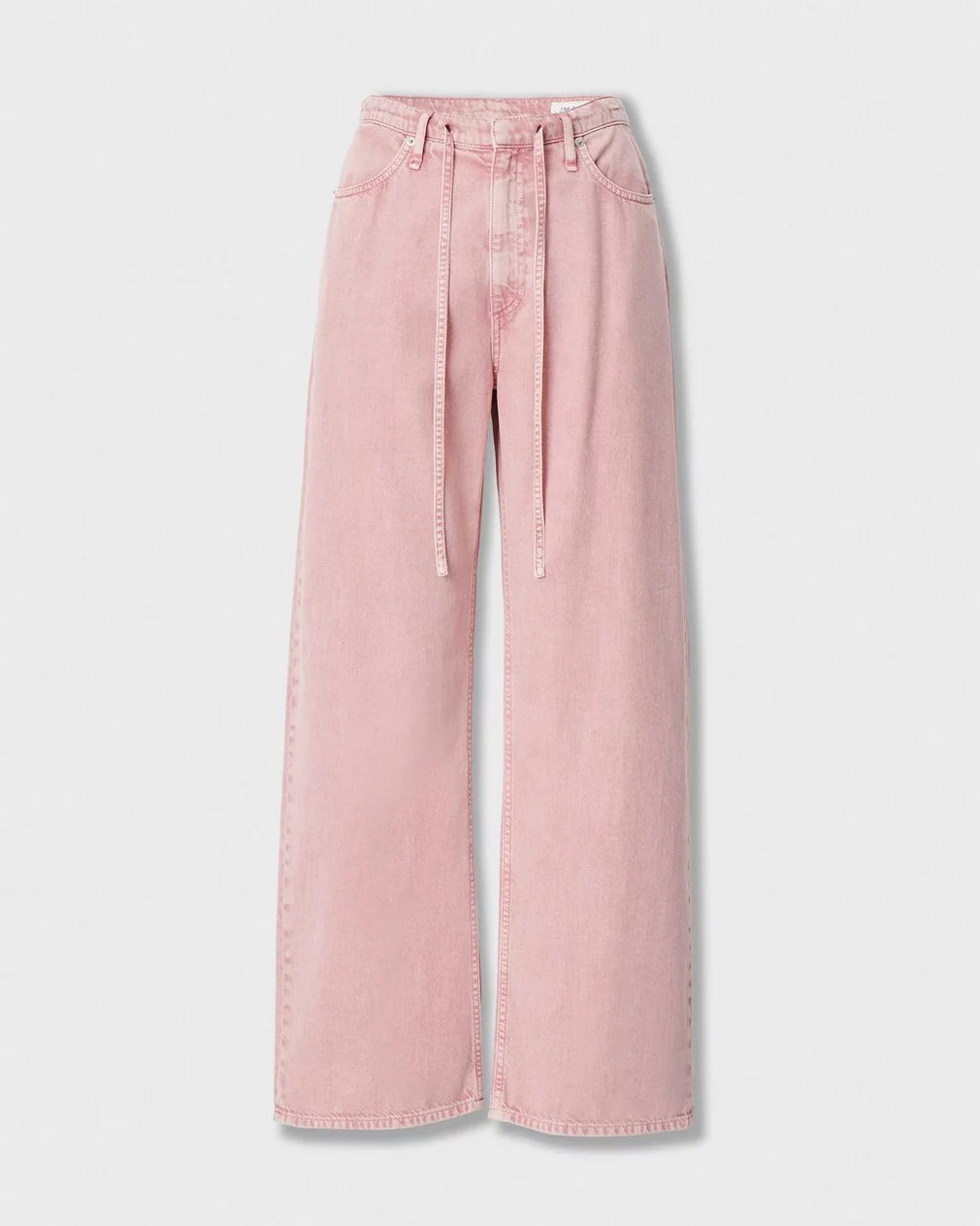 Rag & Bone Phoebe Drawstring Wide-Leg Jeans - Raspberry