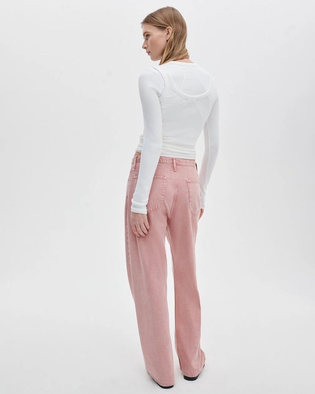 Rag & Bone Phoebe Drawstring Wide-Leg Jeans - Raspberry