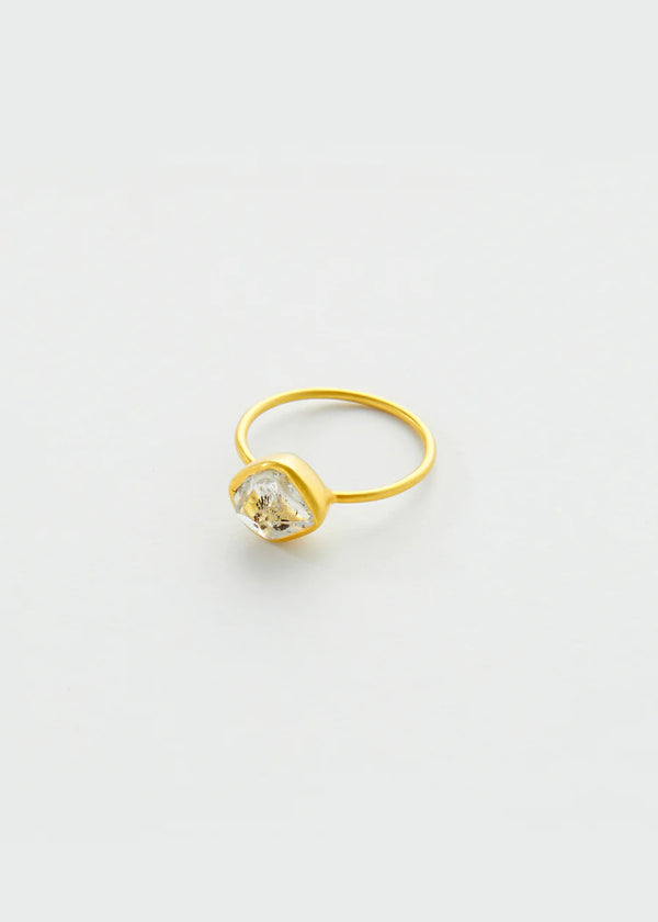 Pippa Smalls 18kt Beira Cup Ring- Herkimer Diamond